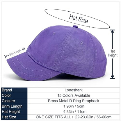 Loneshark Short Brim Baseball Cap for Running Small Bill Umpire Hat - color: Purple