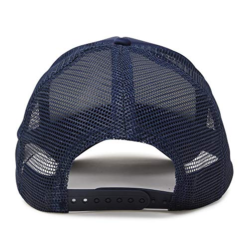 DALIX Solid Blank Trucker Hats Caps 2 Pack - color: Navy Blue