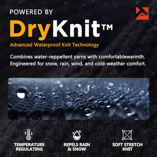 TOP-EX Waterproof Fleece Lined Beanie for Men Women, Three Sizes - color: Gray (Waterproof), size: Large-X-Large