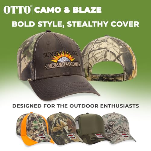 OTTO Cap Camouflage High Crown Trucker Hat Snapback Mesh Back Structured Foam Front Streetwear Style Hat | Bulk Packs - color: 016cpb