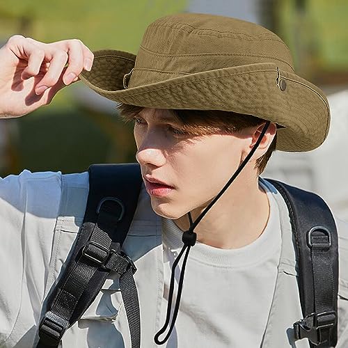 Clakllie Reversible Packable Boonie Fishing Hat UV Protection Sun Beach Hat - color: S-hjy6-khaki