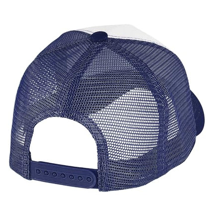Falari 5-Panel Mesh Baseball Cap, Trucker Hat, Structured Plain Design, Cotton, Adjustable Size - color: 1pk Navy