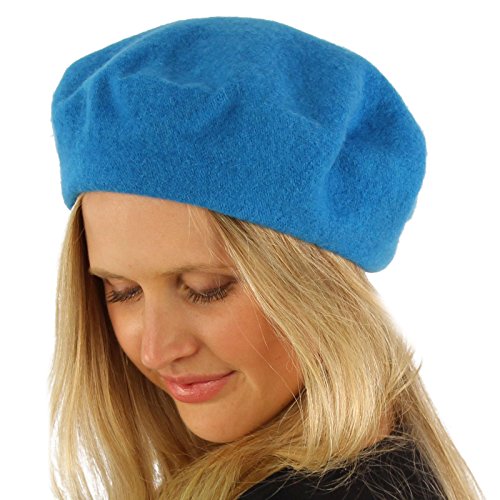 Classic Winter 100% Wool Warm French Art Basque Beret Tam Beanie Hat Cap - color: Turquoise