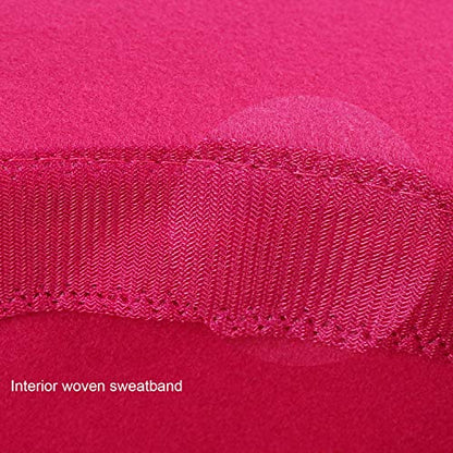 DRESHOW Women Classic Felt Fedora Wide Brim Floppy with Belt Buckle Panama Hat - color: 1 Pack: Felt Fedora Hot Pink