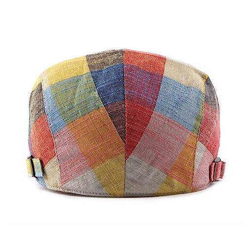 2 Pack Mens Newsboy Flat Cap Plaid Ivy Gatsby Cabbie Driving Golf Hat Beret - color: 2 Pcs Set a