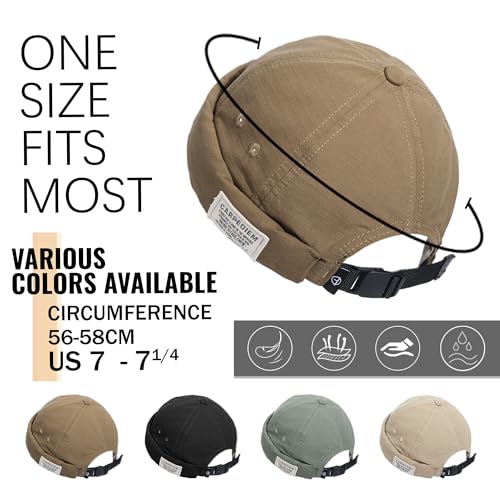 Croogo Hats for Men - Brimless Cap, Retro Strapback, Adjustable Landlord Skullcap - color: Gd43-beige