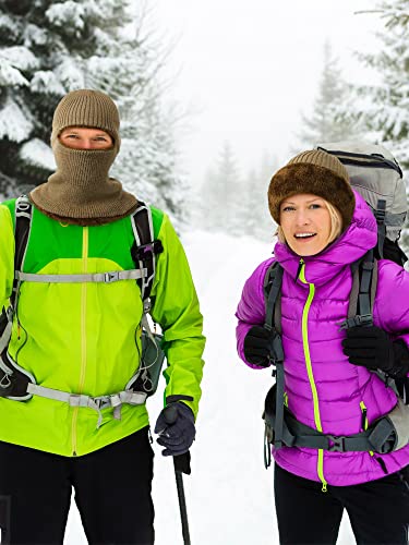 Blulu Ski Knitted Mask for Men,1 Hole - color: Khaki, size: Medium