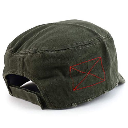 Armycrew Cotton Washed Cadet Style Army Cap - color: Olive