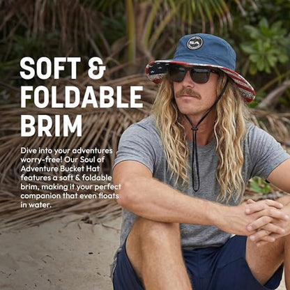 Soul of Adventure Bucket Hat | UV 50+ for Adults | Sun Protection with Adjustable Fit, Moisture-Wicking Fabric - color: Hawaiian Surf