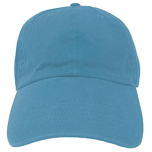 Glory Max 100% Cotton Baseball Cap Classic Plain Low Profile Golf Dad Hat Buckle Adjustable - color: Baby Blue