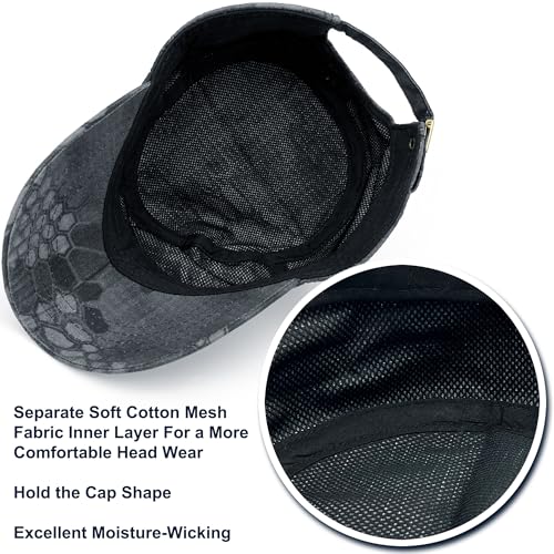 Loneshark Tactical Camo Military Hat Cadet Cap Army Flat Top - color: Python, size: X-Large-XX-Large