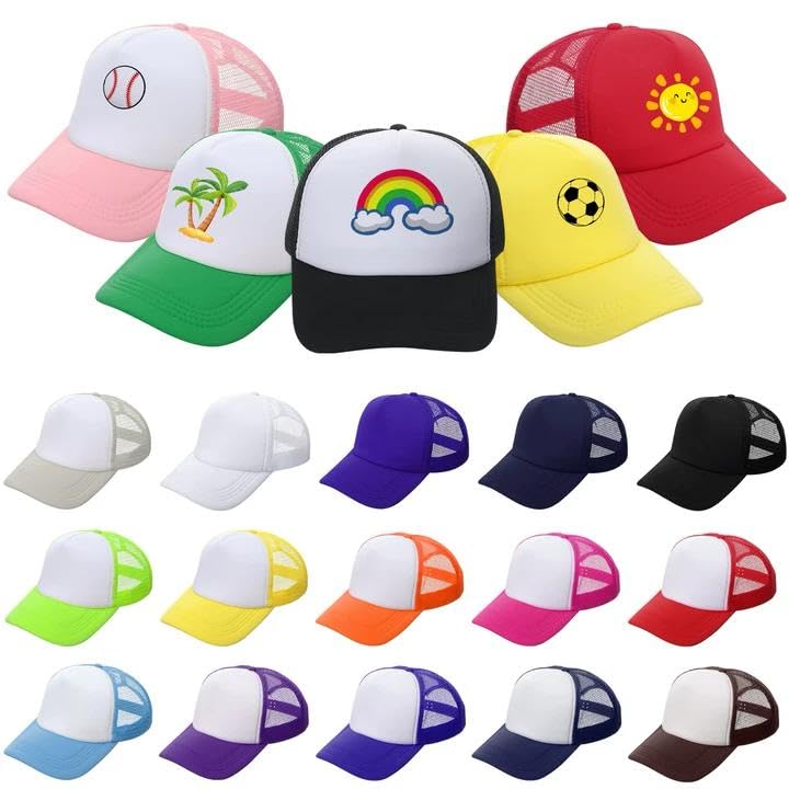 20 Pack Sublimation Trucker Hats Blank DIY Gift Bulk Birthday Party - color: Multicolor