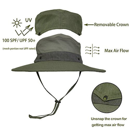 Solaris Small‑Head‑Fit Sun Hat with Neck Flap for Men & Women - color: Olive, size: One Size
