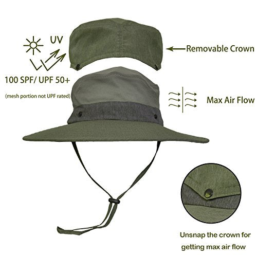 Solaris Small‑Head‑Fit Sun Hat with Neck Flap for Men & Women - color: Olive, size: One Size