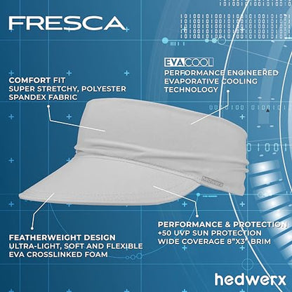 Fresca Self-Cooling Sun Visor Hat for Men and Women, FlexBrim, UPF +50 Sun Protection Visor - color: Mod Squares Black