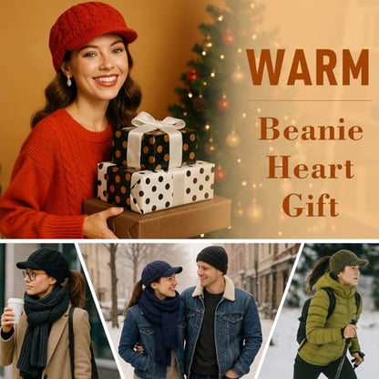 ChicPony™ Merino Wool Visor Ponytail Beanie with Brim Fleece Lined 3 Bun Openings Hole Warm Windproof Knit Cap Winter Hat - color: Urban Grey(pony)