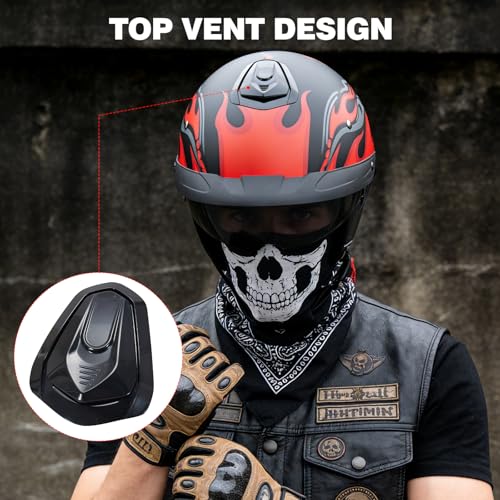 MF08 Half Helmet Sun Visor Retro Open Face Motorcycle Helmets - color: Neon-Fires