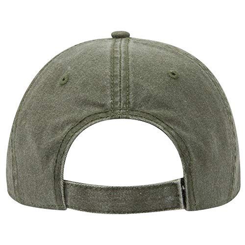 OTTO Garment Washed Pigment Dyed Cotton Twill 6 Panel Low Profile Dad Hat - color: Ol. Green
