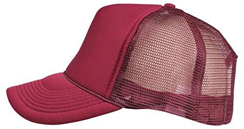 2 Packs Baseball Caps Blank Trucker Hats Summer Mesh Cap (2 FOR Price of 1) - color: Maroon