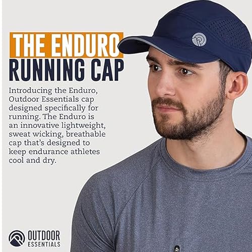 OutdoorEssentials Running Hat - Breathable Running Hats for Women & Men - Jogging Exercise Hiking Cap - Trail Baseball Tennis - color: Navy