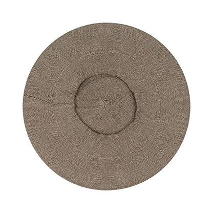 Gllutt Beret Hat French Style Stretchy Knitting Solid Color Both Side Usable - color: Coffee