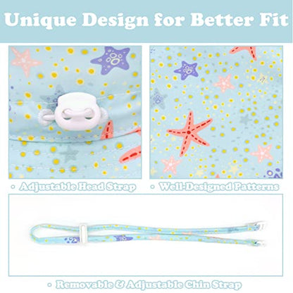 Sarfel Baby Sun Hat Summer Baby Boy Hats UPF 50+ Sun Protection Toddler Hat Bucket for Baby Girl Adjustable Kid Cap - color: Blue Starfish, size: 12-24 Months