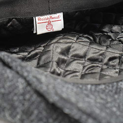 Lomond Newsboy Cap - 100% Handwoven Wool - Harris Tweed - Water Resistant - color: Midnight Herringbone, size: Small
