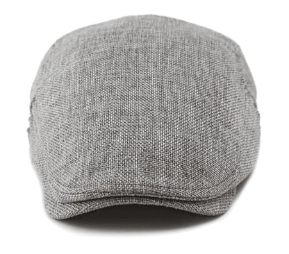DIYDECAL Mens Flat Cap Newsboy Cap Adjustable Ivy Driving Scally Hat for Men Women - color: Dark Grey
