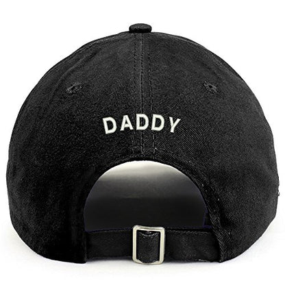Trendy Apparel Shop Daddy (Back) Embroidered 100% Cotton Dad Hat - color: Black