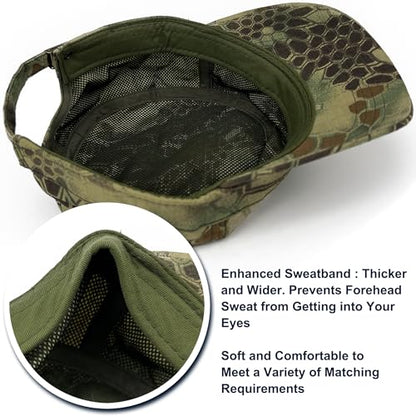 Loneshark Tactical Camo Military Hat Cadet Cap Army Flat Top - color: Mandrake, size: X-Large-XX-Large
