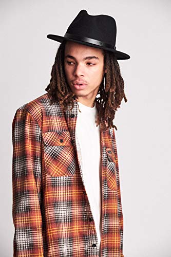 Brixton Messer Fedora - color: Black/Black, size: Medium