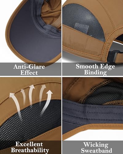 GADIEMKENSD Outdoor Running Hat Breathable Mesh 2PACK - color: Camel+camel, size: 6 7/8-7 1/4