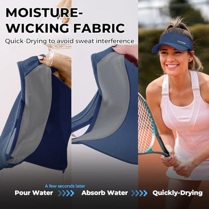 Sukeen Lightweight Sports Sun Visor Hat for Men Women - color: Navy Blue