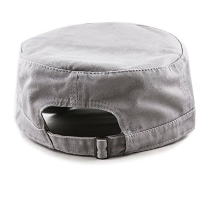 The Hat Depot Cadet Military Army Baseball Cap Tie Dye & Washed Cotton Basic & Distressed Cadet Brushed Cotton Cap - color: 1. Basic - Grey