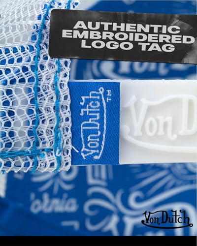 Von Dutch Unisex Velvet Trucker Hat, Curved Bill, Mesh Back, Snapback - color: Blue