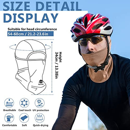 Balaclava Ski Mask, Sun Protection Breathable Face Cover Men Women - color: Brown