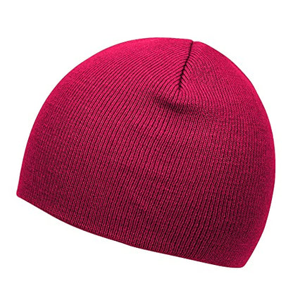 TOP HEADWEAR Cuffless Beanie for Men Women, Unisex Short Beanies Skull Cap - color: Magenta