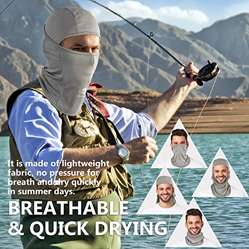 Balaclava Ski Mask, Sun Protection Breathable Face Cover Men Women - color: 2 Packs - Grey
