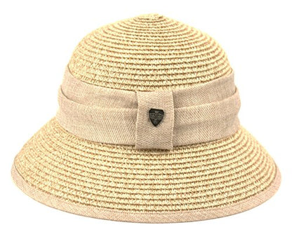 Women's Gatsby Linen Cloche Hat with Lace Band and Flower - color: Cl2797toast