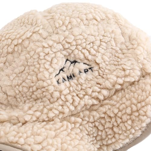 Unisex Winter Warm Aviator Earflap Hat Double-Side-Wear Sherpa Lined Trapper Hat Pilot Cap Outdoor Ski Hunting Cycling - color: Beige