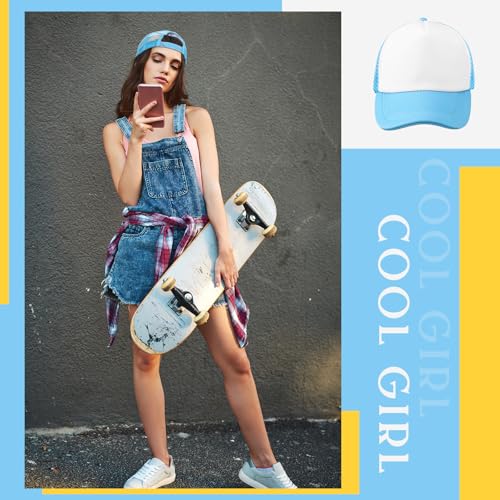 Hercicy 40 Pack Blank Trucker Hat Bulk - color: Light Blue