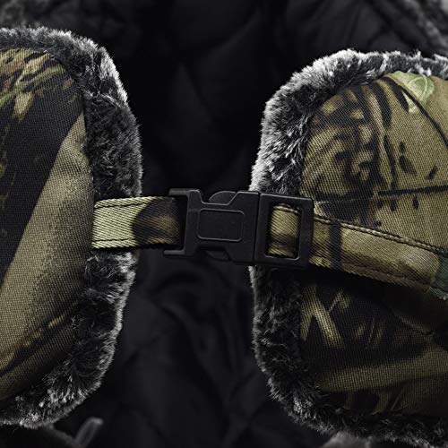 Camouflage Winter Bomber Trapper Hats Ushanka -Men Women Russian Trooper Ear Flaps Ski Snow Cold Weather Fur Mens Caps - color: Green
