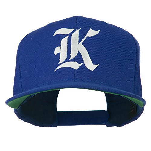 Old English K Embroidered Flat Bill Cap - color: Royal