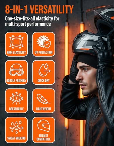 Sweat Wicking Skull Caps Cooling Helmet Liner Hat Running Beanie Cycling Skullcap Sleeping Cap for Men Women - color: Black Sets