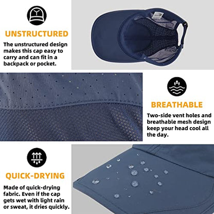Quick Dry Running Cap for Men, Women - color: Navy
