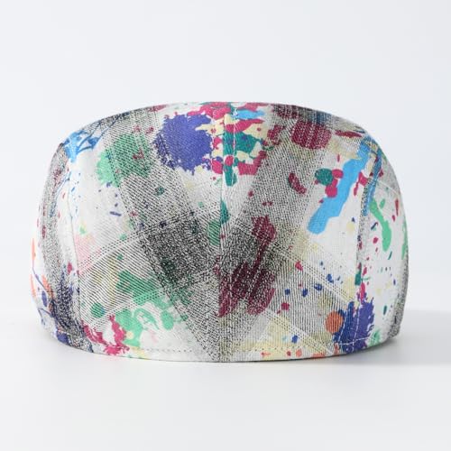 Cotton Newsboy Cap,Breathable Ivy Gatsby Cabbie Beret Hat for Men's Women Driving Hunting Golf - color: Graffiti