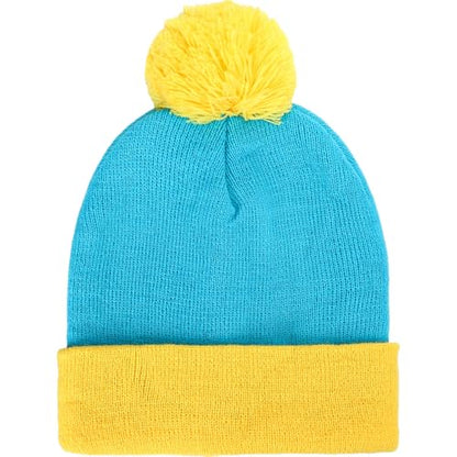 Shinymoon Halloween Knit Pom Beanie Hat Cosplay Headwear - color: Lake Blue