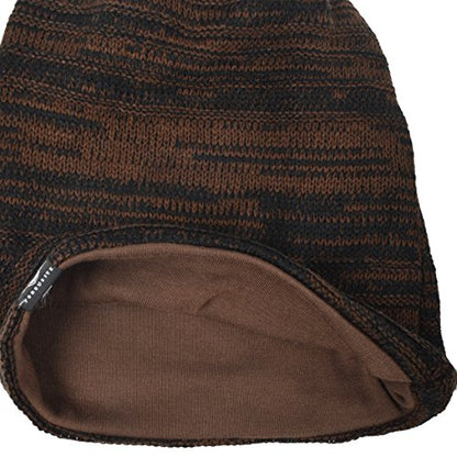 VECRY Mens Slouchy Beanie Knit Skull Cap Long Baggy Hip-hop Winter Summer Hat B305 - color: Stripe-brown, size: Large