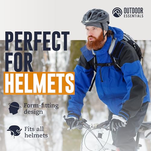 OutdoorEssentials Skull Cap Helmet Liner - Thermal Fleece for Cycling Gear - Stretch Fit Mens Beanie - Lightweight Skull Caps - color: Gray