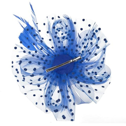 AQOKKA Women Fascinators Hats Flower Fascinators with Headband and Clip Tea Party Headwear for Women and Girls - color: 1 Pc 7" Diameter / Blue